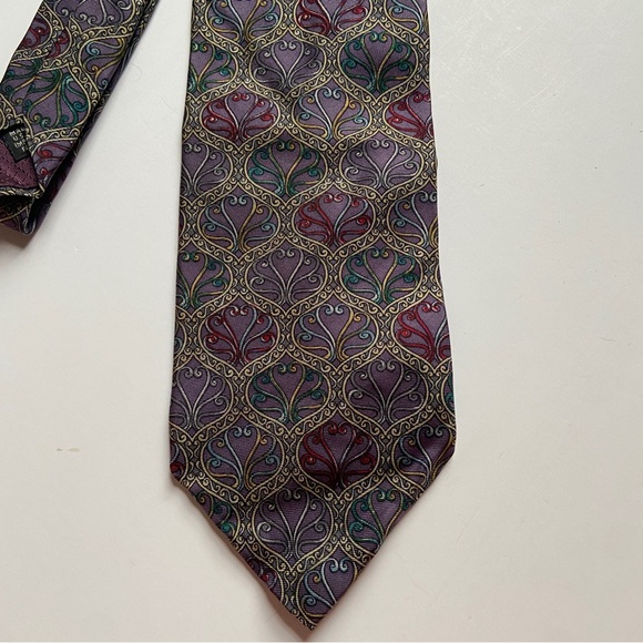 Vintage Christian Dior Monsieur Neck Tie Geometric Design Silk Designer Men's - Picture 10 of 11